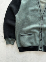 Vintage YSL Wool / Fleece Embroidered Logo Cardigan (L)
