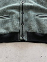 Vintage YSL Wool / Fleece Embroidered Logo Cardigan (L)
