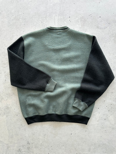 Vintage YSL Wool / Fleece Embroidered Logo Cardigan (L)
