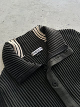 AW/05 Stone Island Ribbed Wool Knit Zip Up Jumper (S)