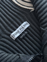 AW/05 Stone Island Ribbed Wool Knit Zip Up Jumper (S)