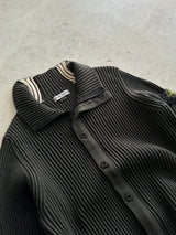 AW/05 Stone Island Ribbed Wool Knit Zip Up Jumper (S)