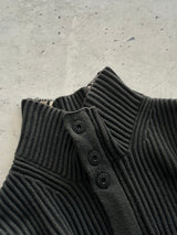 AW/05 Stone Island Ribbed Wool Knit Zip Up Jumper (S)