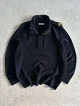 AW/08 Stone Island 1/4 Zip Wool Pullover Jumper (XL)