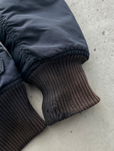 Alpha Industries Injector III Shearling Collar Zip Up Bomber Jacket (S)