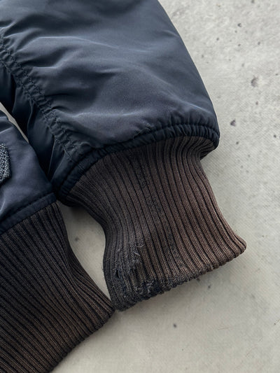 Alpha Industries Injector III Shearling Collar Zip Up Bomber Jacket (S)