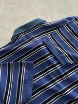 90's Ralph Lauren Denim Collar Stripe Polo Shirt (XXL)