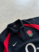 00's Nike England rugby Heavyweight Polo Shirt (L)