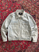 Stussy denim zip up trucker jacket (M)