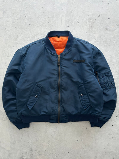 90's Avirex USA Spell Out MA-1 Bomber Jacket (L)