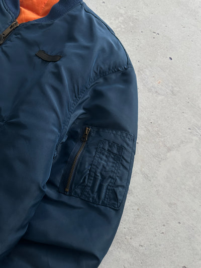 90's Avirex USA Spell Out MA-1 Bomber Jacket (L)