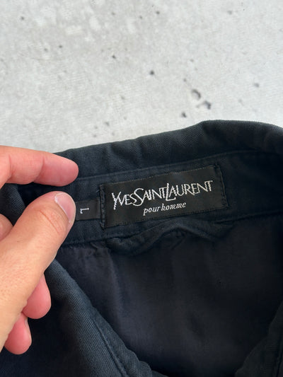90's YSL chunky Brushed Cotton Zip Up Harrington Jacket (L)
