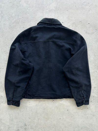90's YSL chunky Brushed Cotton Zip Up Harrington Jacket (L)