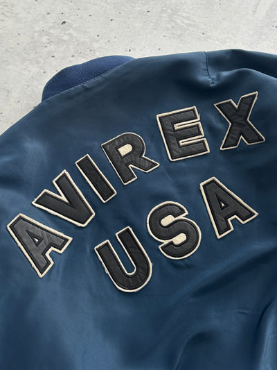 90's Avirex USA Spell Out MA-1 Bomber Jacket (L)