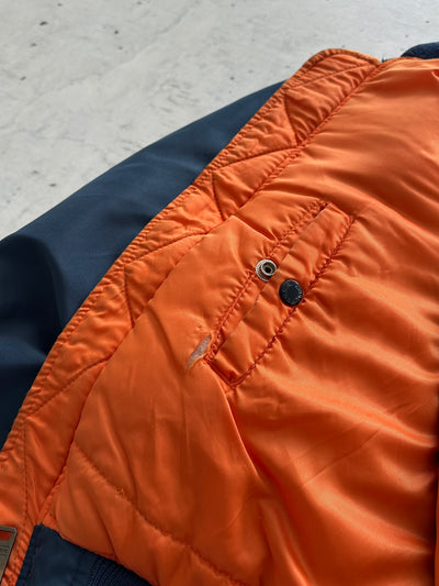 90's Avirex USA Spell Out MA-1 Bomber Jacket (L)