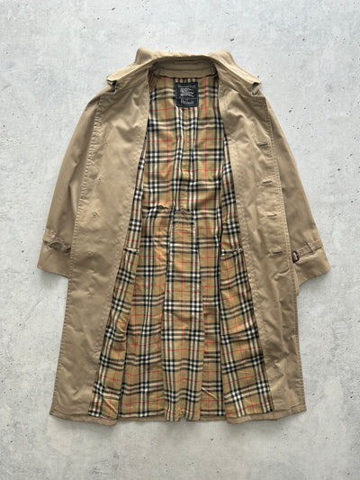 Vintage Burberry Nova Check Trench Coat / Mac (XL)