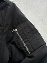 Schott Shearling Collar Zip Up Bomber Jacket (S)