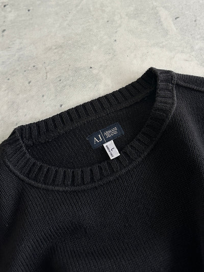 Armani Jeans Ribbed Wool Crewneck Knit Jumper (M)