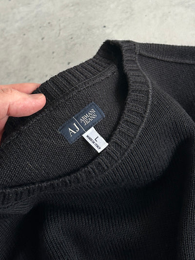 Armani Jeans Ribbed Wool Crewneck Knit Jumper (M)