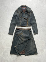 Vintage Armani Jeans 2 in 1 Denim Jacket (Women's Size 8)
