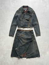 Vintage Armani Jeans 2 in 1 Denim Jacket (Women's Size 8)