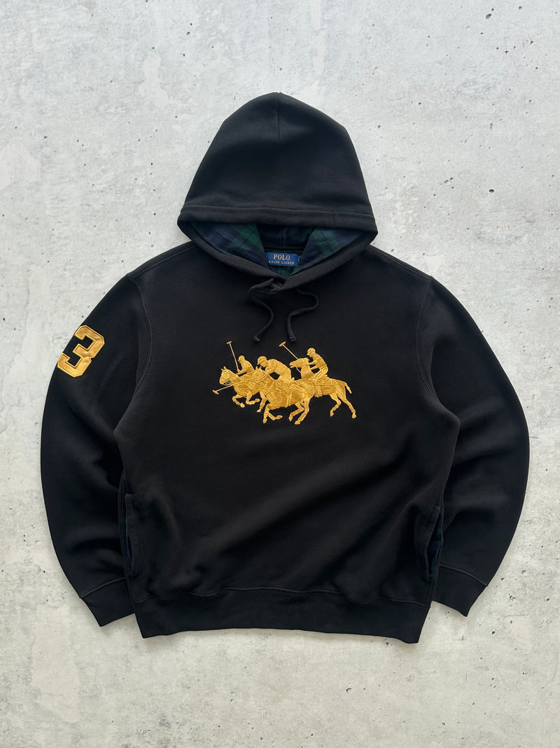 Ralph Lauren Big Logo Tartan Pullover Hoodie (L)