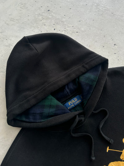Ralph Lauren Big Logo Tartan Pullover Hoodie (L)