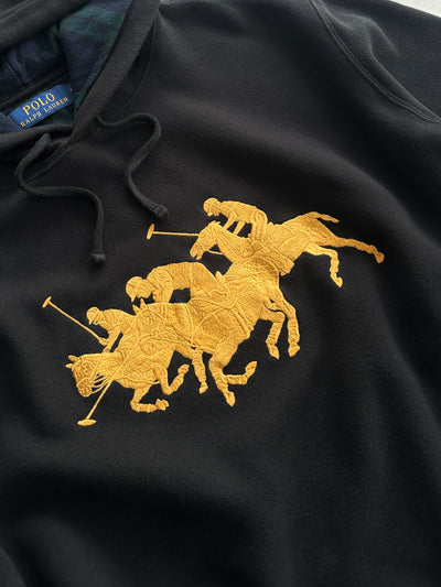 Ralph Lauren Big Logo Tartan Pullover Hoodie (L)