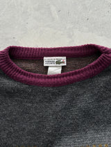 80's Chemise Lacoste Patterned Crewneck Knit Jumper (XL)