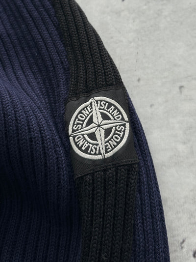 AW/04 Stone Island Patch Logo Wool Zip Up Jumper (S)