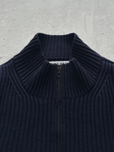 AW/04 Stone Island Patch Logo Wool Zip Up Jumper (S)
