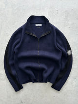 AW/04 Stone Island Patch Logo Wool Zip Up Jumper (S)