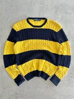 Ralph Lauren Cable Knit Stripe Jumper (L)