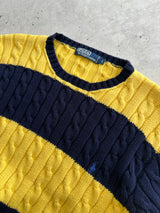 Ralph Lauren Cable Knit Stripe Jumper (L)
