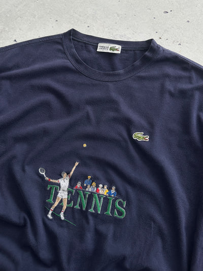 80's Chemise Lacoste Embroidered Tennis T Shirt (XL)