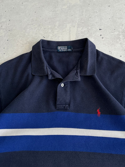 90's Ralph Lauren Stripe Polo Shirt (XL)