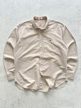 00's Burberry Nova Check Linen / Cotton Long Sleeve Shirt (XXL)