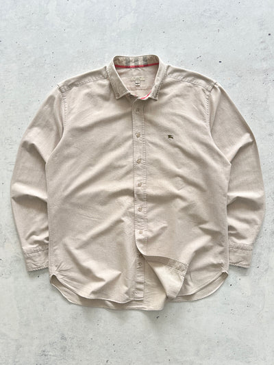 00's Burberry Nova Check Linen / Cotton Long Sleeve Shirt (XXL)