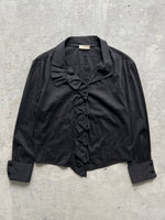 Vintage Emporio Armani Ruffle Neck Shirt (Women's Size 8)
