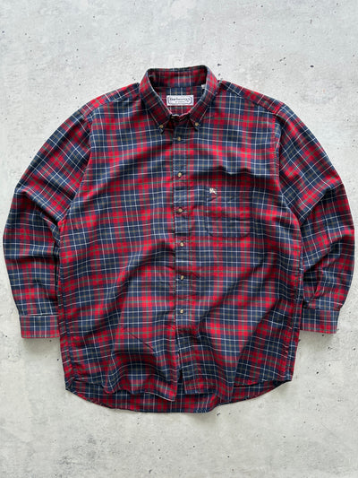 90's Burberry nova check Flannel Shirt (XL)