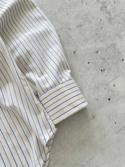 90's Valentino Chemises Vertical Stripe Long Sleeve Shirt (L)