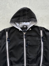 00's Armani Jeans Modular Contrast Stitch Zip Up Hooded Jacket (L/XL)