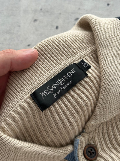 Vintage YSL Chunky Ribbed Pullover Knit Jumper (XL)