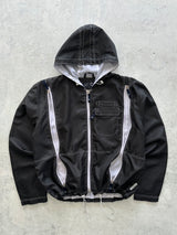 00's Armani Jeans Modular Contrast Stitch Zip Up Hooded Jacket (L/XL)