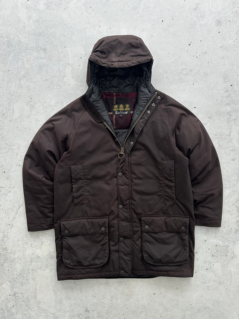 Barbour Beaufort Hooded Wax Parka Jacket (L)