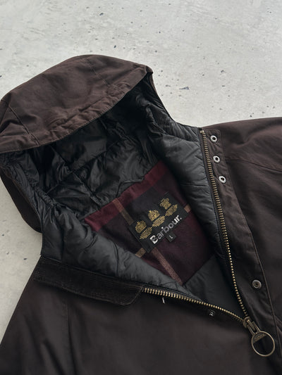 Barbour Beaufort Hooded Wax Parka Jacket (L)