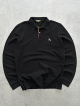 00's Burberry Brit Long Sleeve Polo Shirt (L)