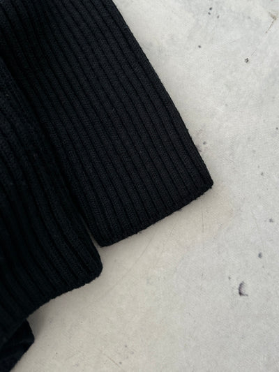 00's Stone Island Ribbed Chunky Wool Knit 1/4 Zip Jumper (S)