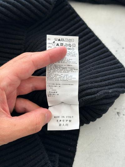 00's Stone Island Ribbed Chunky Wool Knit 1/4 Zip Jumper (S)