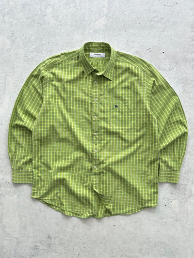 90's Burberry Checked Long Sleeve Flannel Shirt (XL)